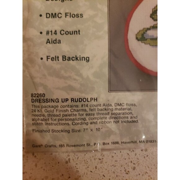 Christmas Stocking Kit Counted Cross Stitch Rudolph and Elves 24k Mini Charmable - Picture 5 of 9